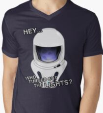 "Hey Who Turned Out The Lights" Men's V-Neck T-Shirt