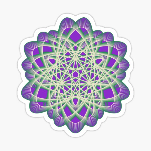 Abstract Sea Green Spiral Lines Sticker