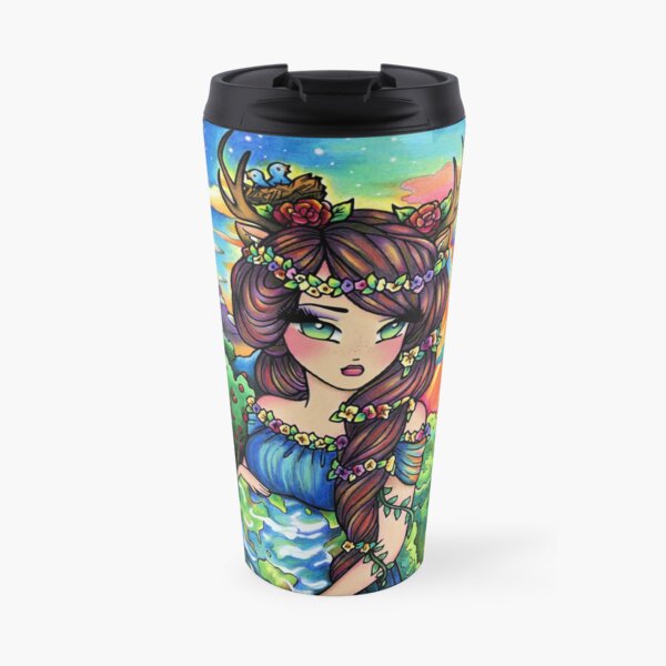 Mother Earth, Mother Nature Pregnant Fantasy Landscape Artwork Travel Mug