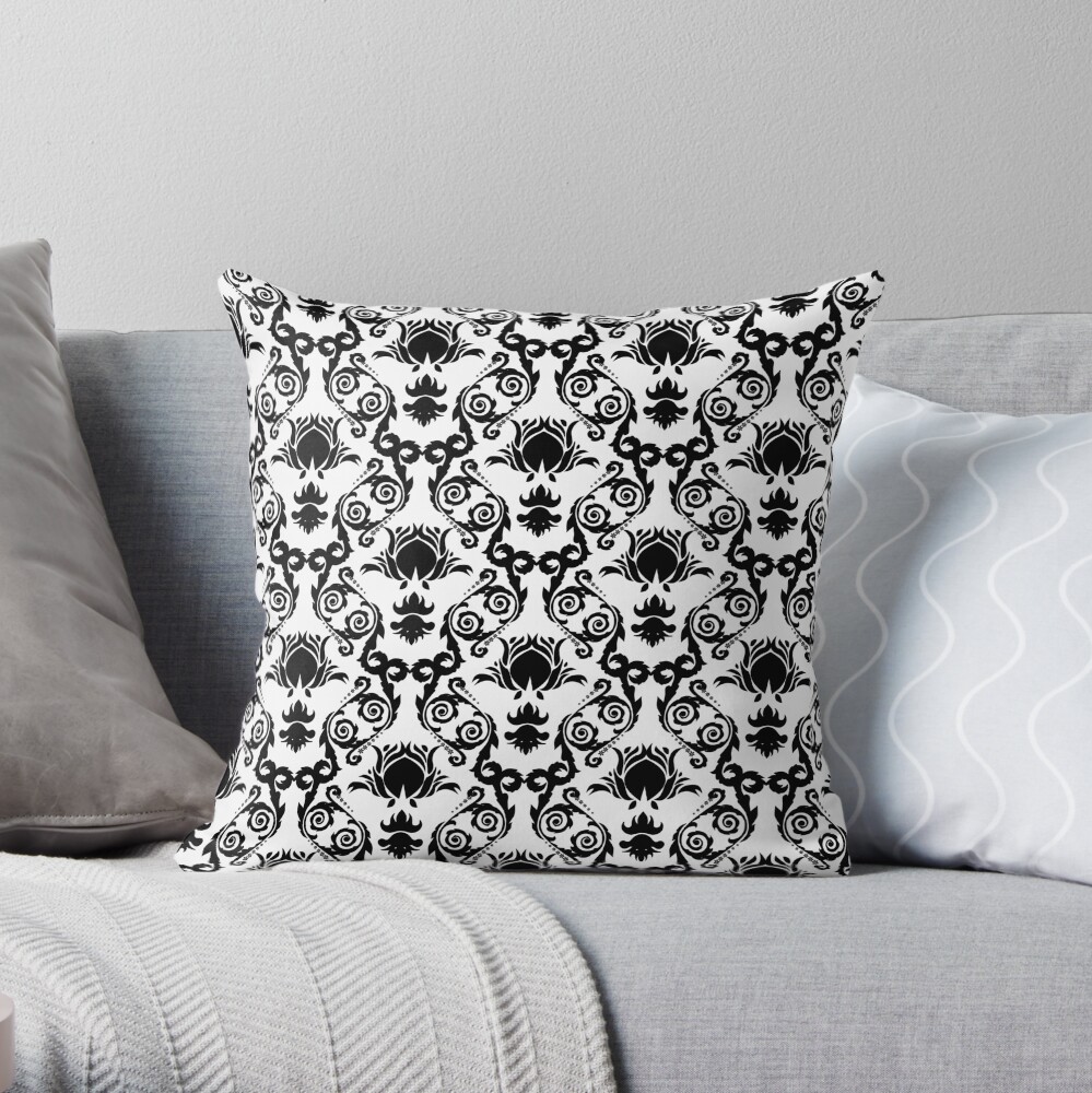 Damask wallpaper Throw Pillow