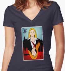 Olivia VS Fauxlivia | Fringe Women's Fitted V-Neck T-Shirt