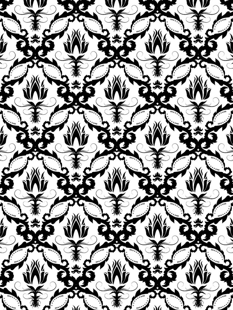 floral damask background by starchim01