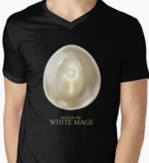 Seele des Weißen Magiers -schwarz T-Shirt mit V-Ausschnitt