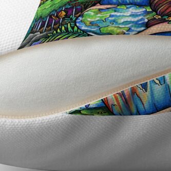 Alternate view of Mother Earth, Mother Nature Pregnant Fantasy Landscape Artwork Throw Pillow