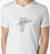 Vermont State Typography Men's V-Neck T-Shirt