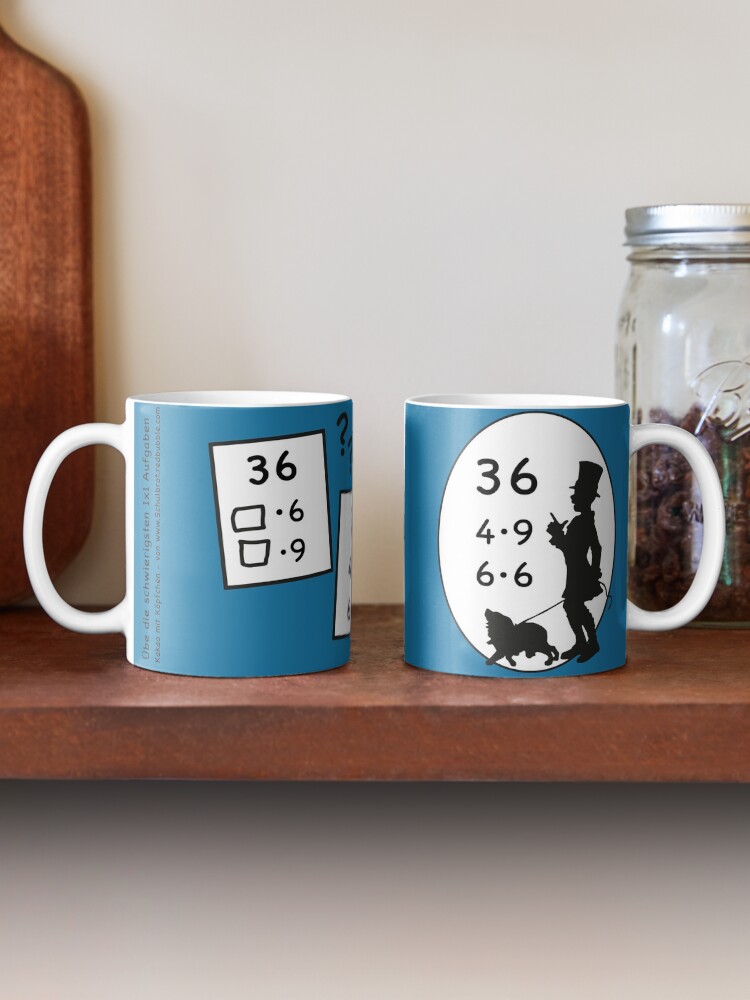 Alternate view of Difficult 1x1 tasks by the way, today the 36 - cocoa with brains - learning with fun Mug