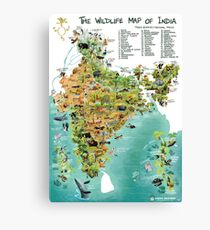 The Wildlife Map of India Canvas Print
