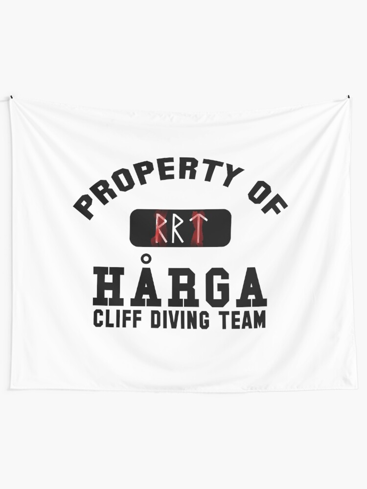 Property Of Harga Cliff Diving Team Tapestry By Ahermitforhire