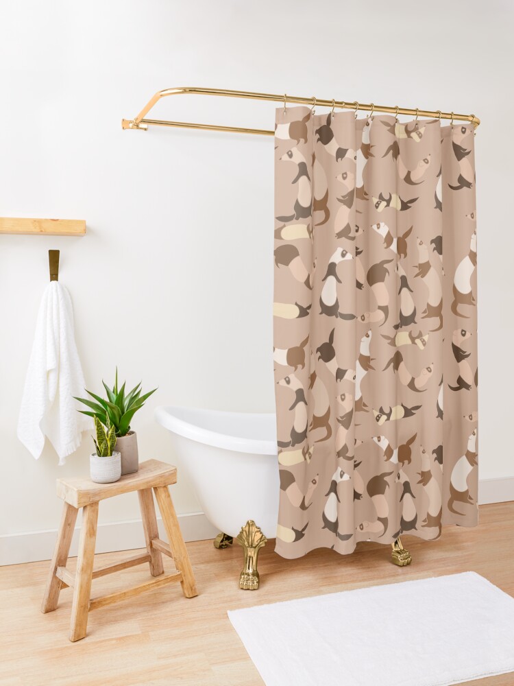 Alternate view of Ferret in light brown Shower Curtain