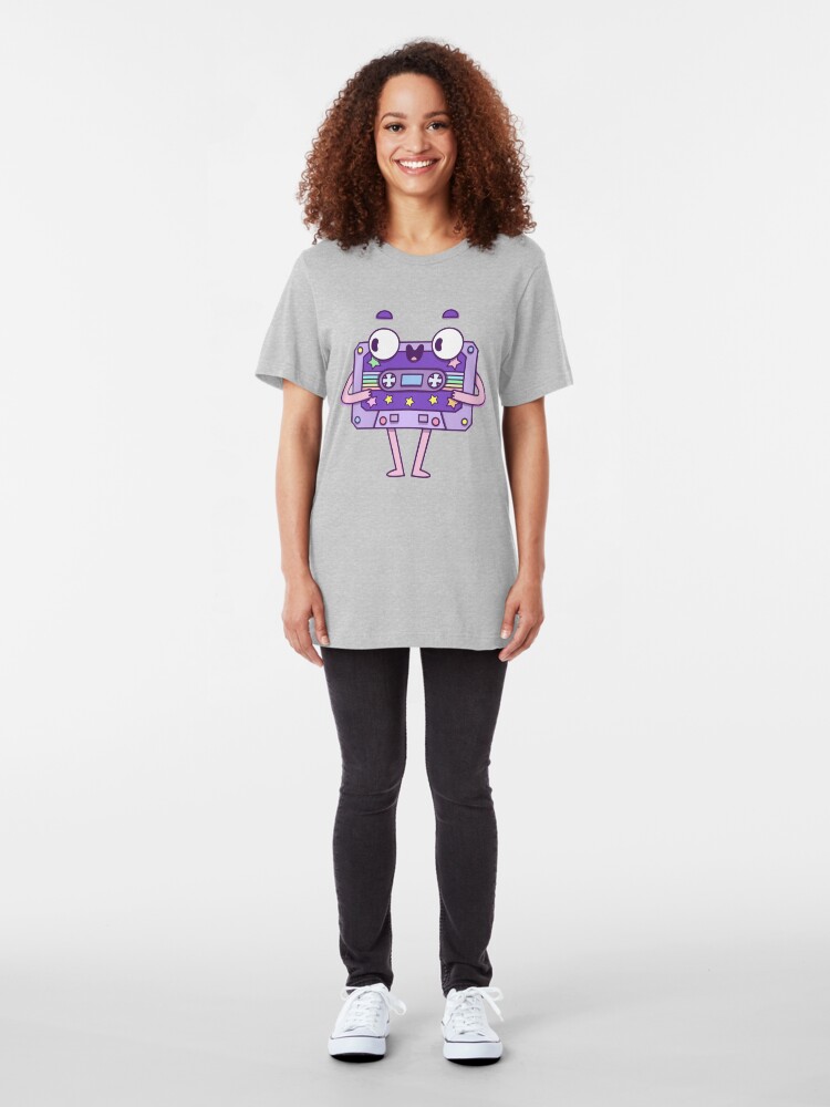 Alternate view of Cute Music Casette Slim Fit T-Shirt