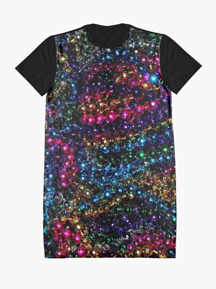 Alternate view of MARDI GRAS : Vintage New Orleans Beads Print Graphic T-Shirt Dress