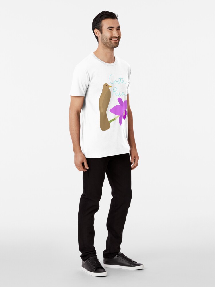 Alternate view of Costa Rica: Guaria Morada and Clay Colored Thrush Premium T-Shirt