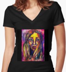 Portrait Women's Fitted V-Neck T-Shirt