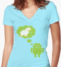 DROID Dreaming of an Electric Sheep Women's Fitted V-Neck T-Shirt
