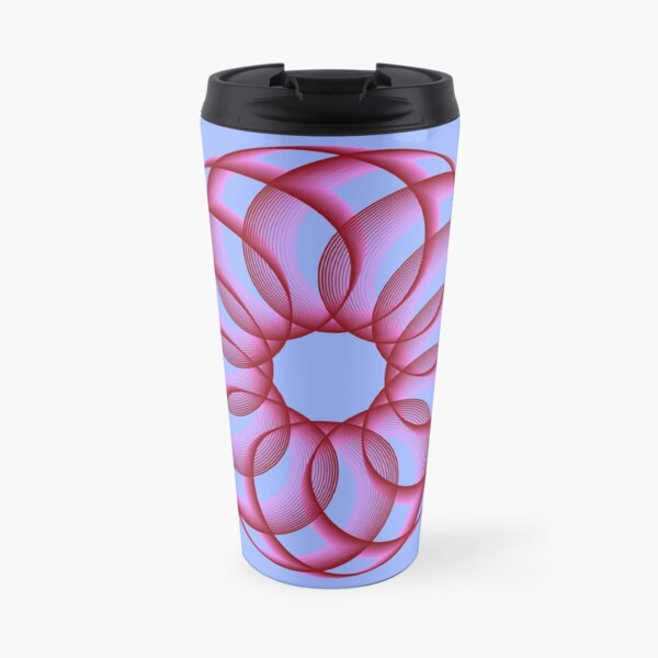 Spirograph with Red Pink Blue Travel Mug