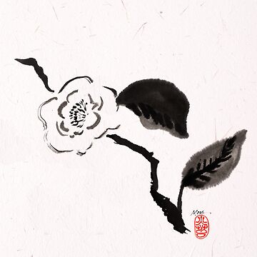 Artwork thumbnail, Sumie- Flower by ronmoss