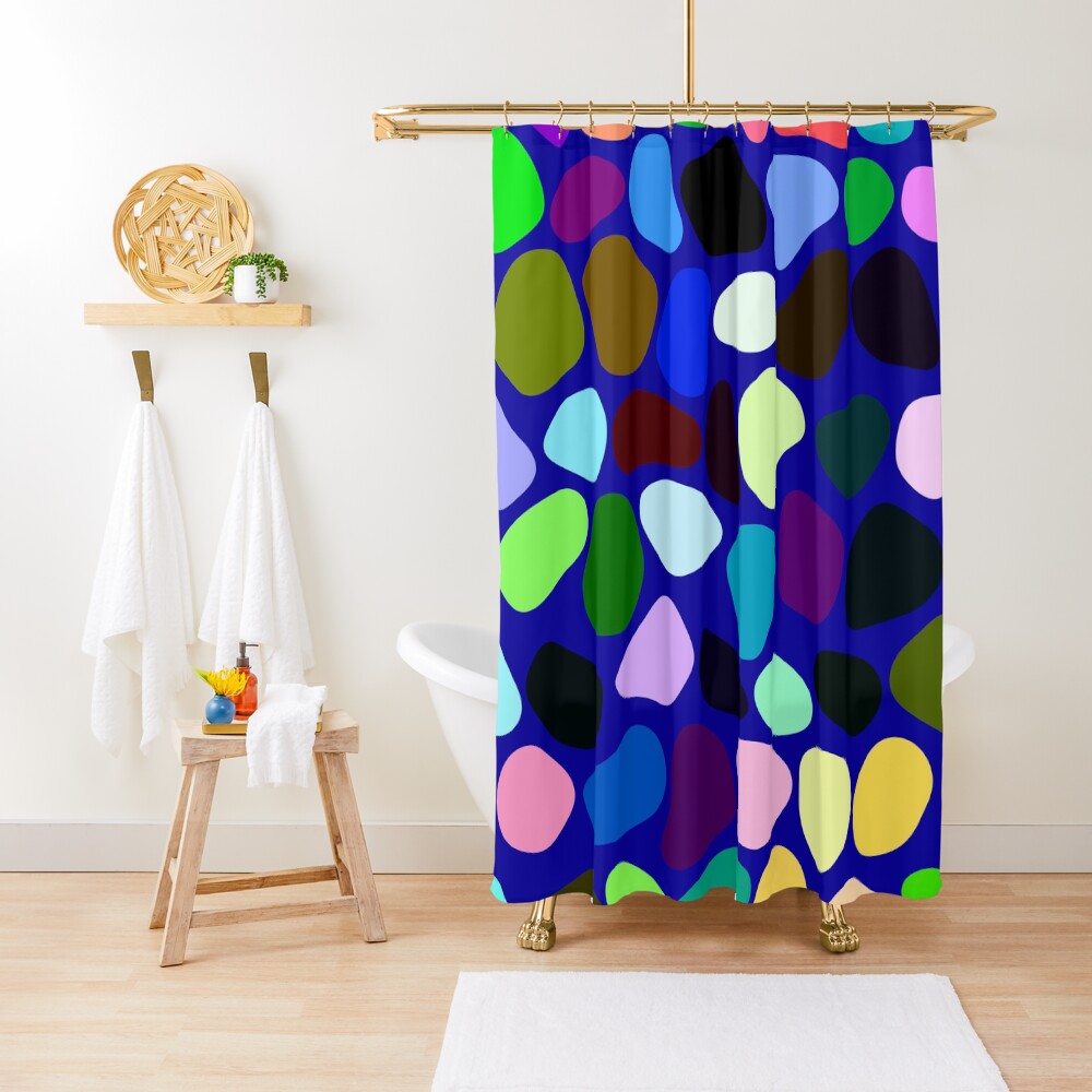 Irregularly colored shapes at random Shower Curtain