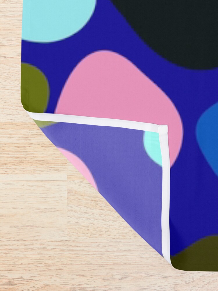 Alternate view of Irregularly colored shapes at random Shower Curtain