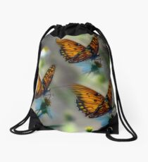 Butterflies times 3 Drawstring Bag