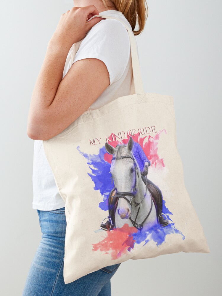 I GO HORSE RIDING Tote bag Reusable Carrier a bag for life