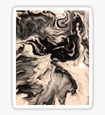 Black And White Marble Fluid Art Sticker