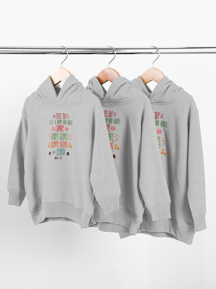 Alternate view of Buddy the Elf - The Four Main Food Groups Toddler Pullover Hoodie