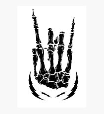 Bone hand skeleton rock sign Photographic Print