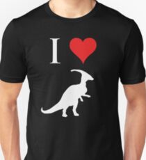 Ich liebe Dinosaurier - Parasaurolophus (weißes Design) Slim Fit T-Shirt