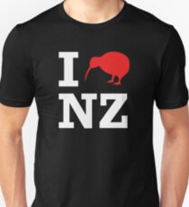 I Love New Zealand (Kiwi) white design Unisex T-Shirt