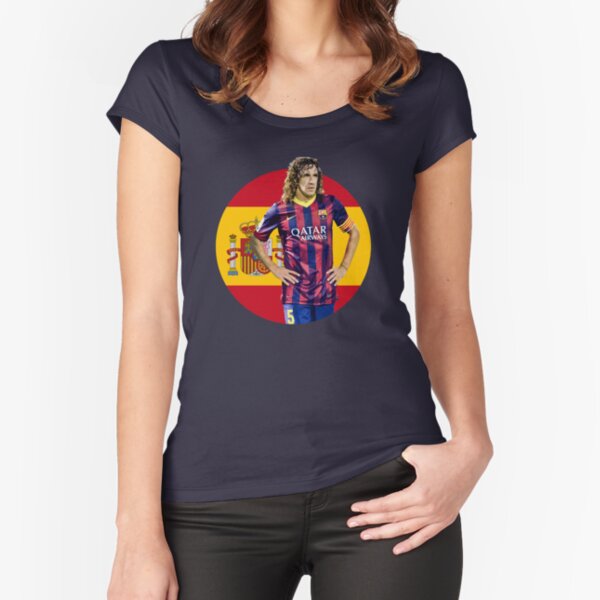 Carles Puyol - Spain and Barcelona Legend Fitted Scoop T-Shirt