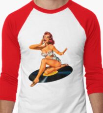 Camiseta ¾ estilo béisbol Diosa del Rockabilly