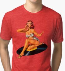 Camiseta de tejido mixto Diosa del Rockabilly