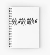 birds on a wire lithograph Spiral Notebook