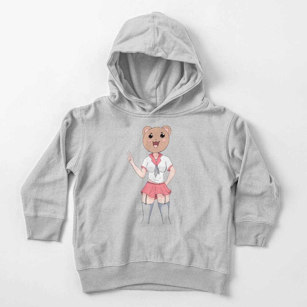 anime girl in bear hoodie