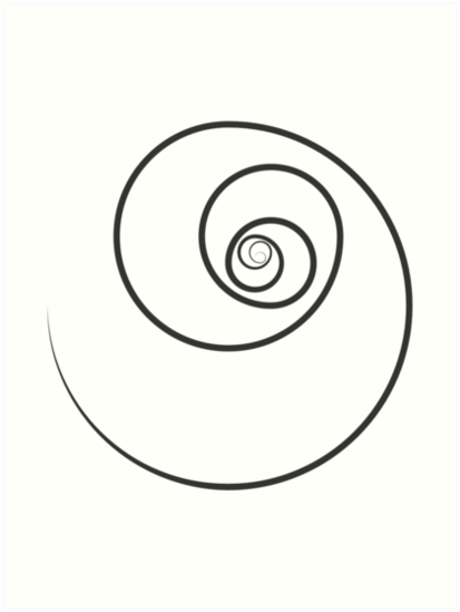 "Reverse Golden Ratio Spiral" Art Print by joshdbb | Redbubble