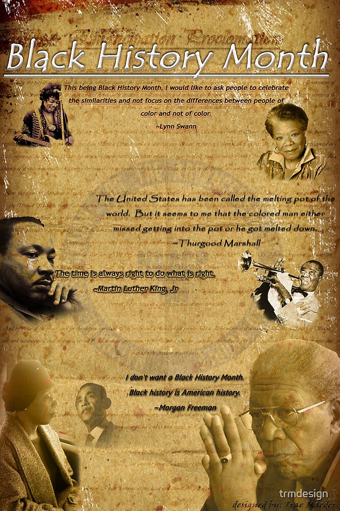 "Black History Month Poster (2011)" by trmdesign Redbubble