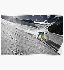 Snowboarding on Alpine slopes Poster