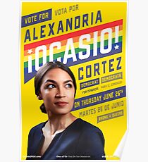 Alexandria Ocasio-Cortez Congressional Campaign Poster (Pride version) Poster