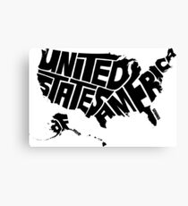 USA Black Canvas Print