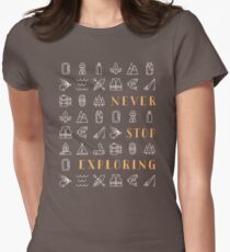 Never Stop Exploring Women's Fitted T-Shirt