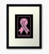 I Survived Breast Cancer -- Breast Cancer Awareness Framed Print