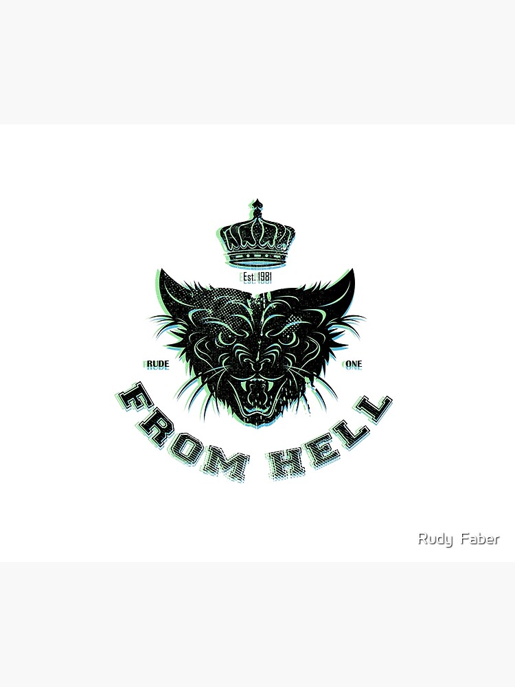 Pussy From Hell - stencil - offset Black by rudyfaber