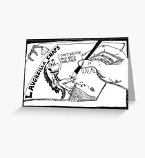 Laughzilla Snaps off the page Greeting Card