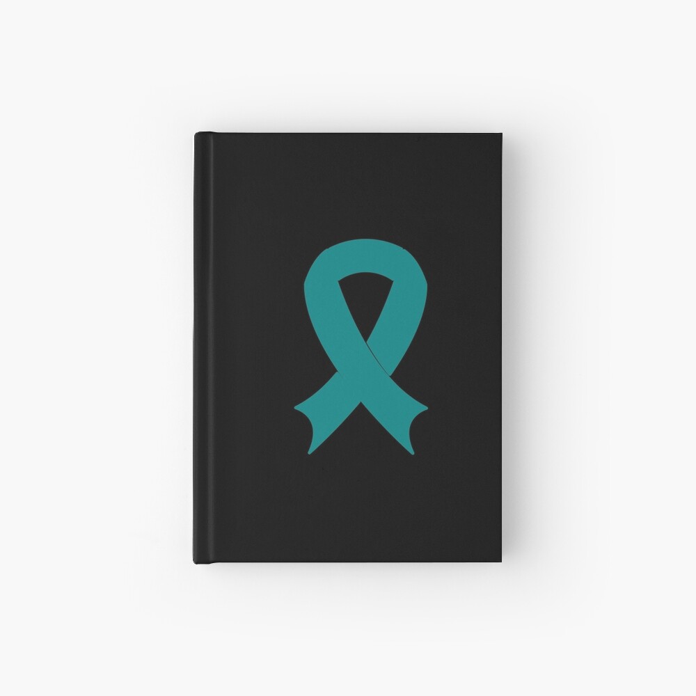 PCOS - teal ribbon Hardcover Journal
