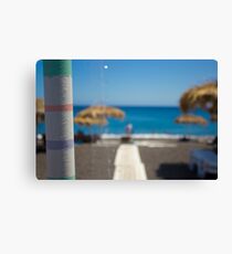 View Of Santorini's Beach Canvas Print