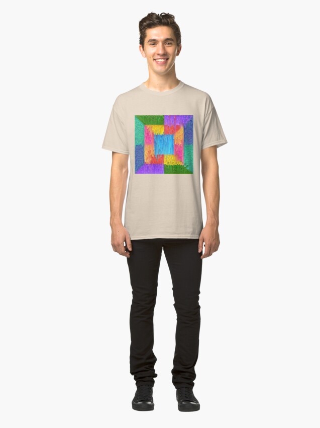 Alternate view of DeepDream Color Squares Visual Areas + pixel sort Classic T-Shirt