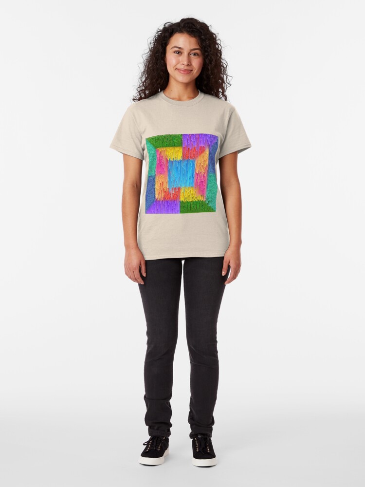 Alternate view of DeepDream Color Squares Visual Areas + pixel sort Classic T-Shirt