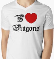 I Love Dragons Men's V-Neck T-Shirt