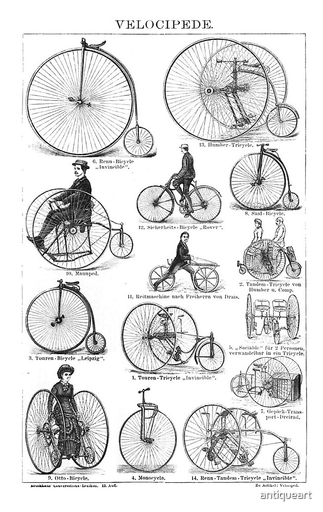 " Bicycle Vintage High Wheeler Victorian Penny Farthing Cycle Biking ...