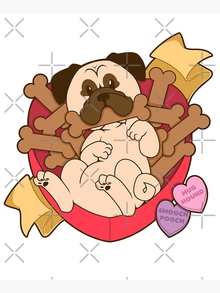 Valentines Box of Chocolates — Fawn Pug by PupcakesCupcats